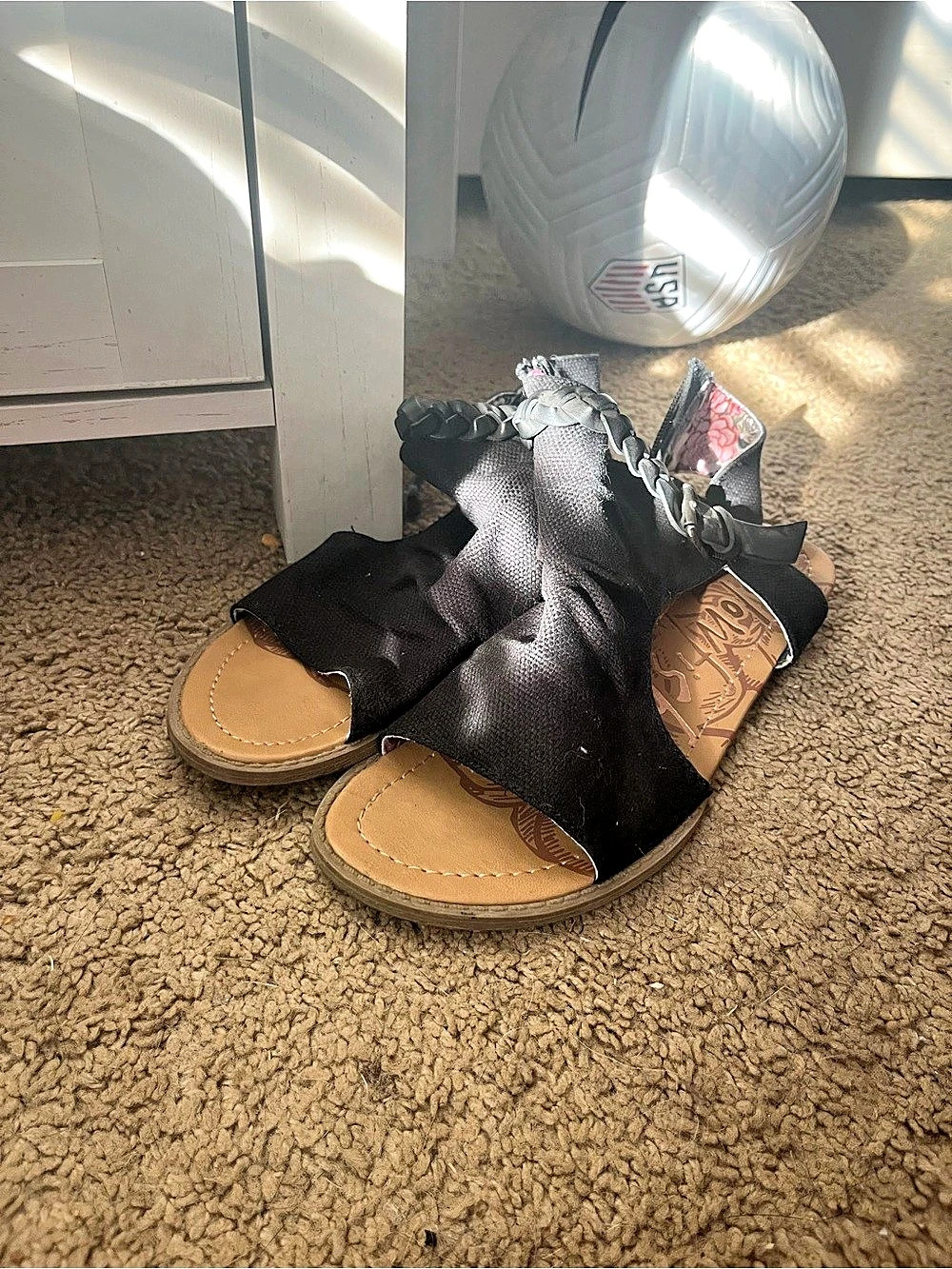 Blowfish Malibu Dream Black & Brown Strappy Flat Sandals